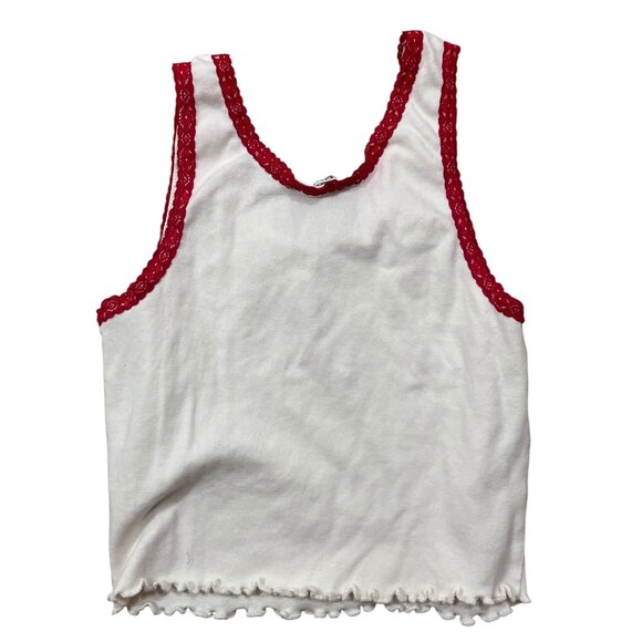 Love & Lazy Days Y2K Babydoll Crop Top Womens Medium Embroidered Cherry 90s Goth - Picture 3 of 6